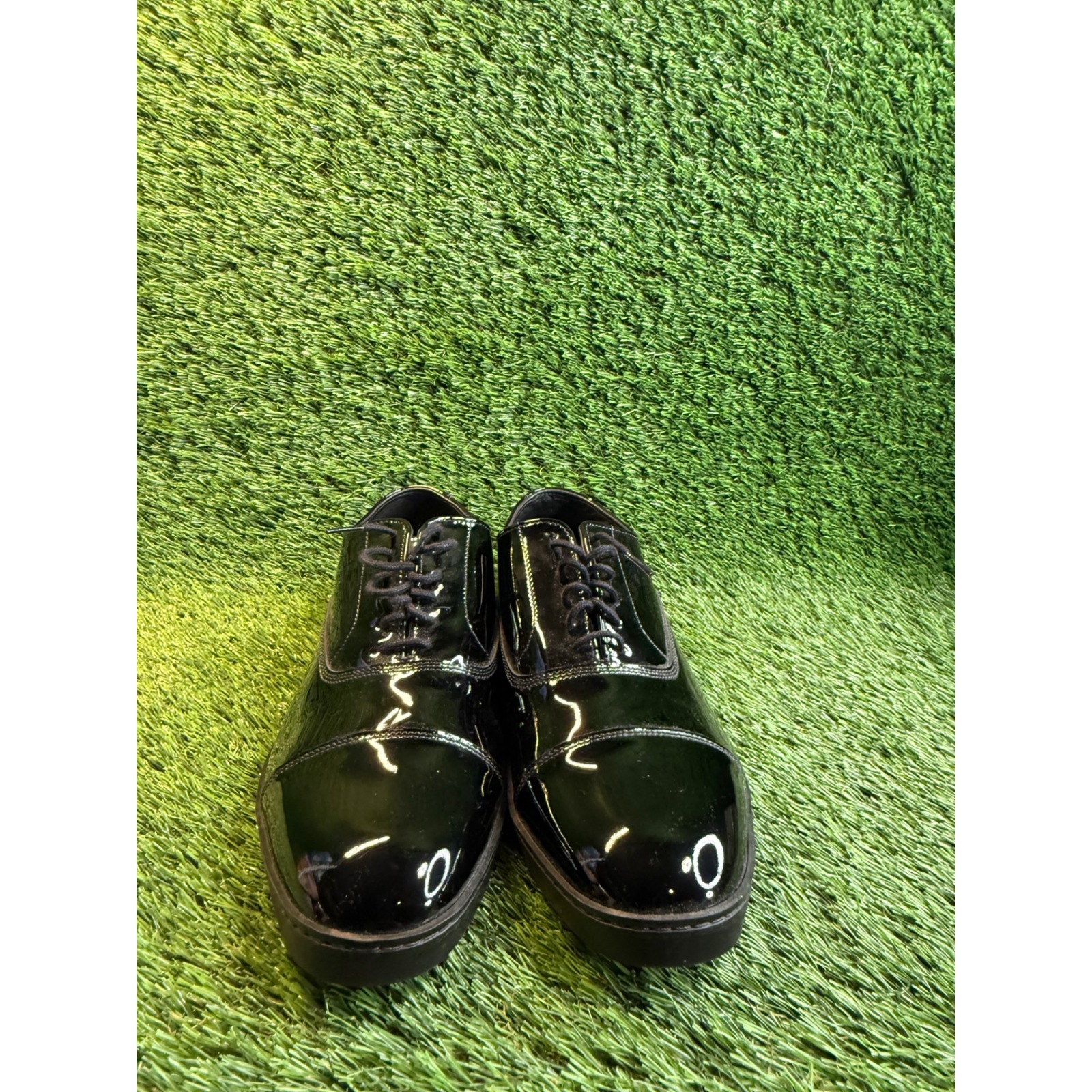 Allen Edmonds Mens Black Patent Leather Cap Toe Oxford Formal Dress Shoes 10.5
